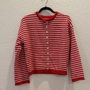 Called to Surf Böhme Pink Red Striped Cardigan Sweater